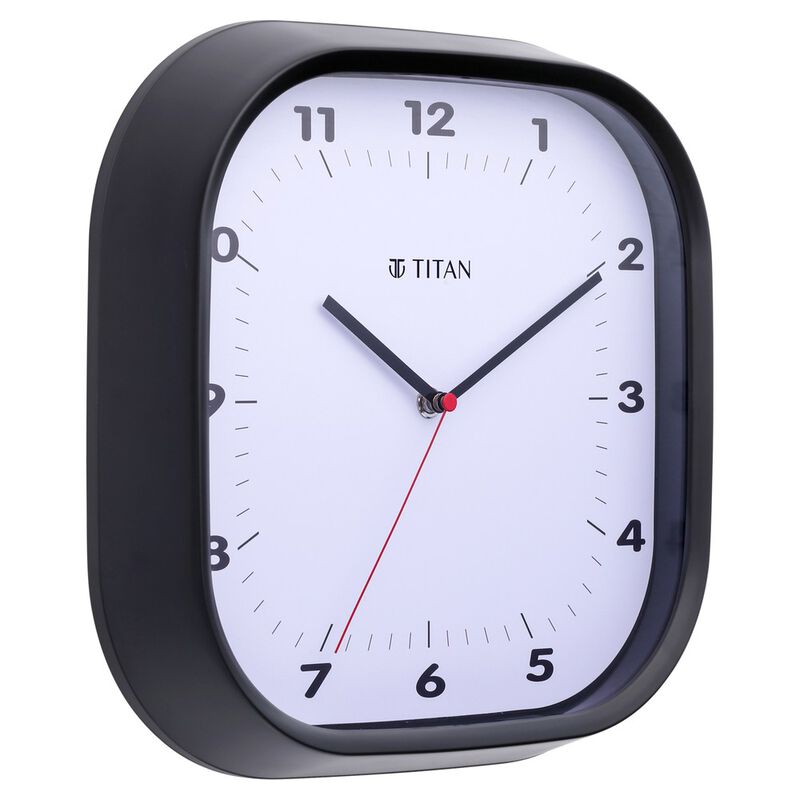 Titan Contemporary Black Wall Clock with Silent Sweep Technology - 30.8 cm x 30.8 cm (Medium) - image number 2