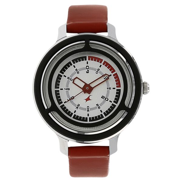 Fastrack Motorheads Quartz Analog White Dial Leather Strap Watch for Girls - image number 0