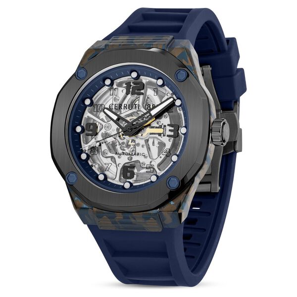 Cerruti 1881 Blue Dial Silicone Strap Watch for Men - image number 1