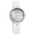 Titan Purple Ceramics Quartz Analog Mother of Pearl Dial White Ceramic Strap Watch For Women - image number 1