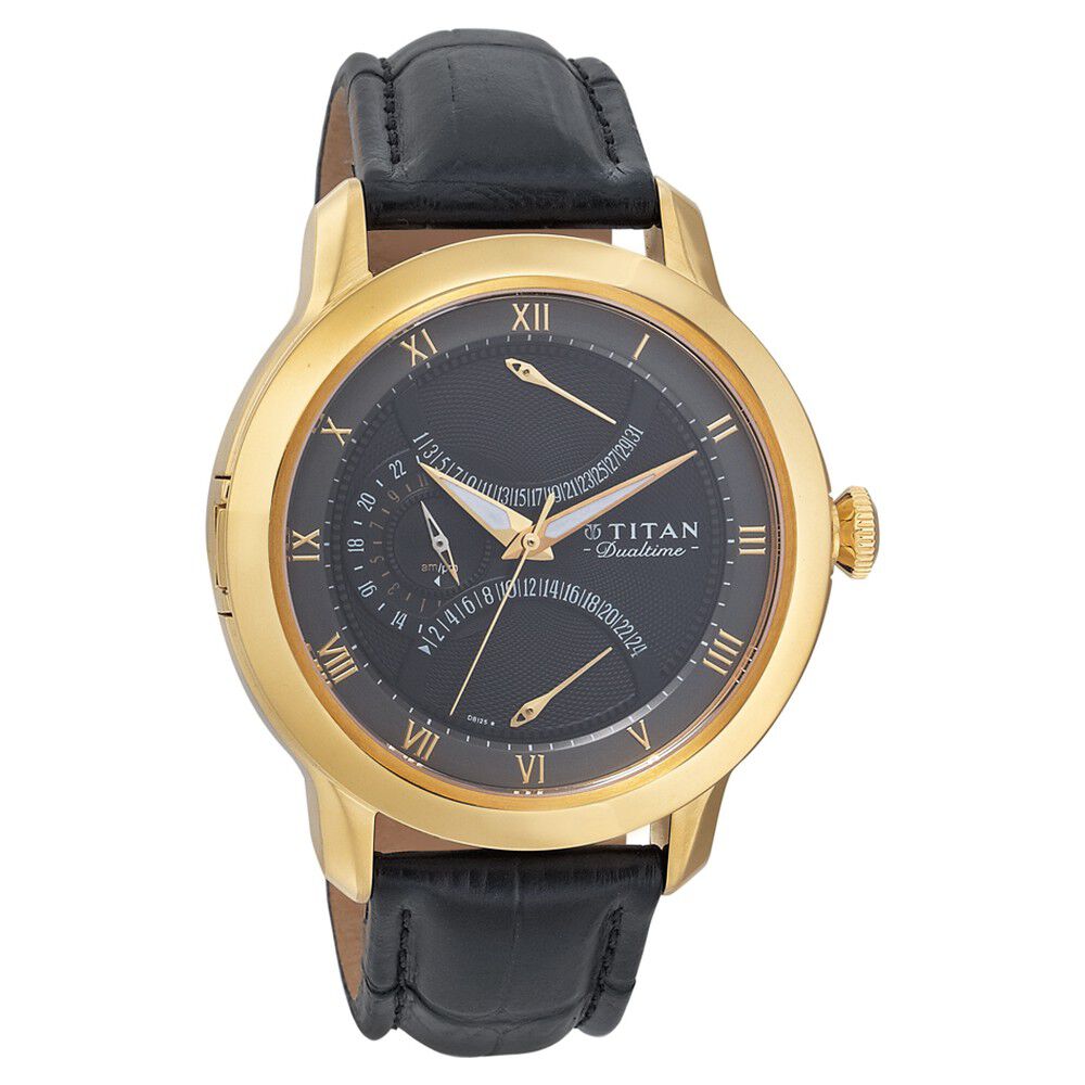Buy Online Titan Quartz Analog Black Dial Watch for Men nc1568yl01 Titan