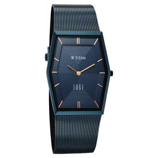 Titan Edge Whimsey Quartz Analog Blue Dial Blue Stainless Steel Strap Watch For Men - image number 1