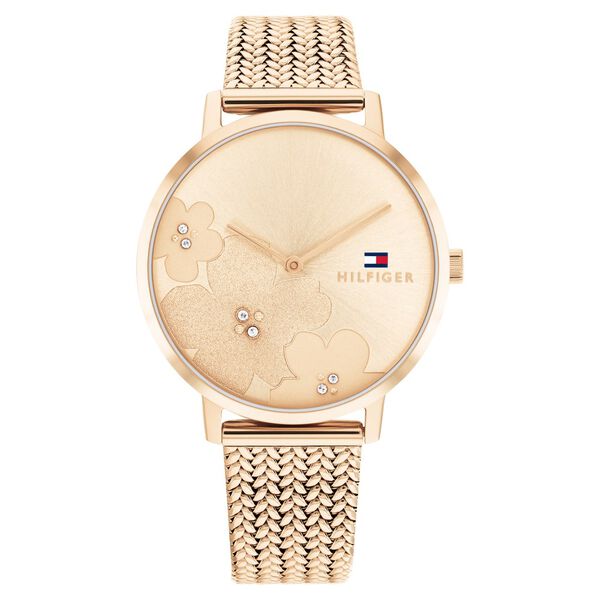 Tommy Hilfiger Quartz Analog Rose Gold Dial Stainless Steel Strap Watch for Women - image number 0