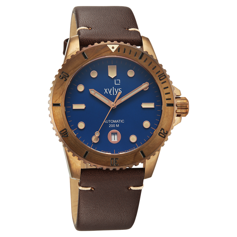 Xylys Mariana Swiss Analog with Date Blue Dial Geniune Leather Strap Watch For Men