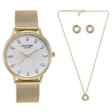 Sonata Poze Quartz Analog White Dial Metal Strap Watch For Women