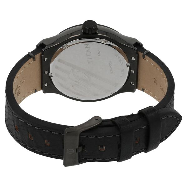 Titan Quartz Analog with Day and Date Grey Dial Leather Strap Watch for Men - image number 3