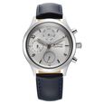 Titan Sapphire Quartz Multifunction Silver Dial Leather Strap Watch for Men - image number 0