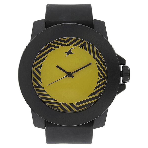 Fastrack Quartz Analog Yellow Dial Plastic Strap Watch for Unisex