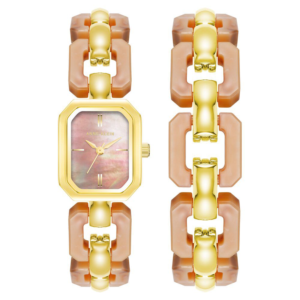 Anne Klein Quartz Analog Pink dial Metal Strap Watch for Women-image-3