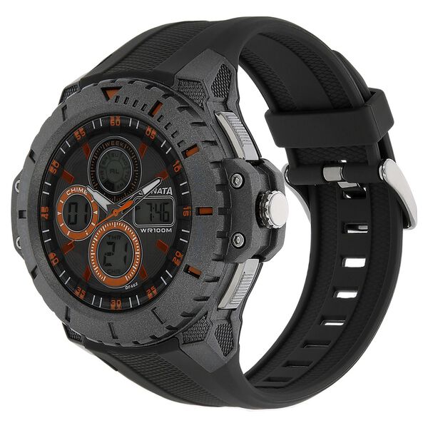 SF Quartz Analog Digital Grey Dial Plastic Strap Watch for Men - image number 1