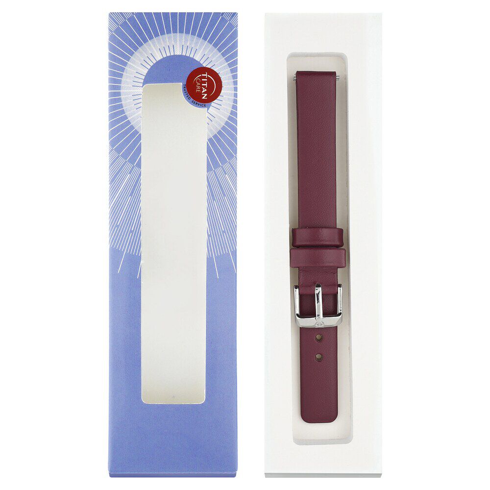 Buy Online 12 mm Maroon Genuine Leather Strap for Women