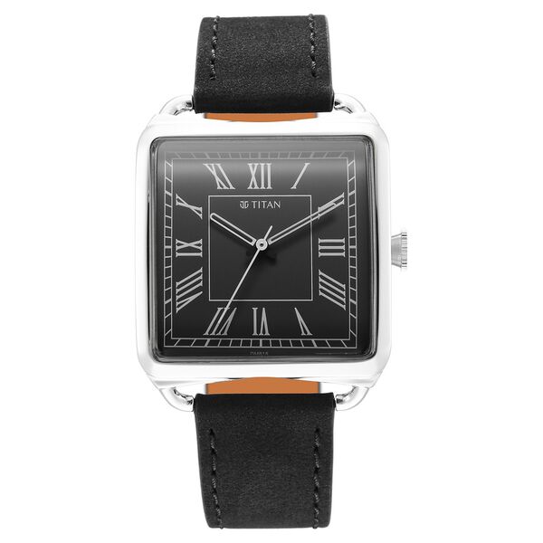 Titan Retro Revive Quartz Analog Black Dial Leather Strap for Men - image number 0