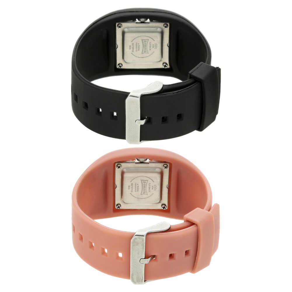 SF Quartz Analog White Dial Plastic Strap Watch for Women