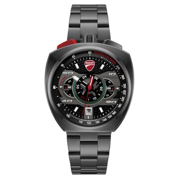 Ducati Quartz Chronograph Black Dial Black Stainless Steel Strap Watch For Men