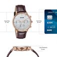 Sonata Festive Quartz Multifunction Silver Dial Brown Leather Strap Watch For Men - image number 3