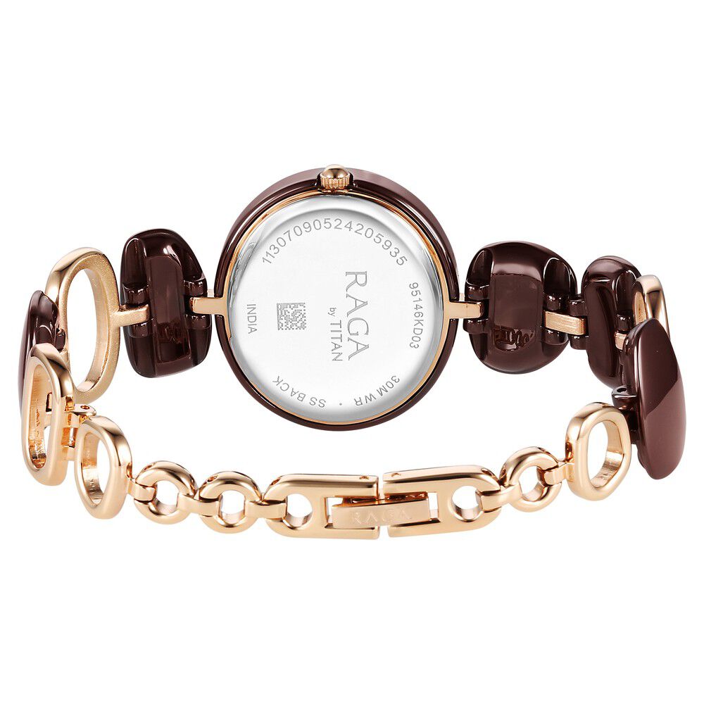 Buy Online Titan Raga Ceramics Quartz Analog Brown Mother of pearl