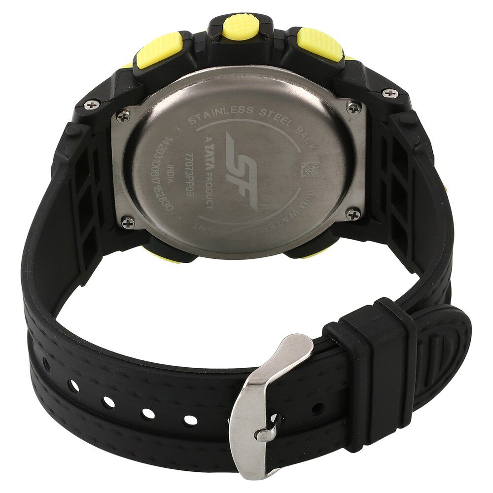 Buy Online SF Super Fibre Digital Dial Plastic Strap Watch for Men nr77073pp05 Titan