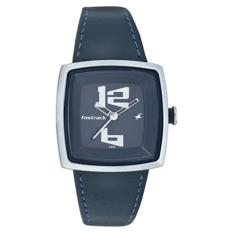 Fastrack Quartz Analog Blue Dial Leather Strap Watch for Girls