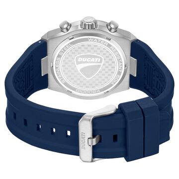 Ducati Quartz Chronograph Blue Dial Blue Silicone Strap Watch For Men