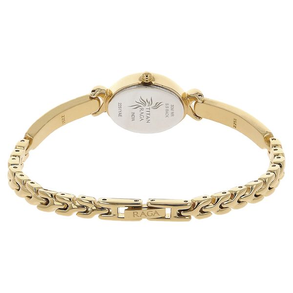 Titan Quartz Analog Champagne Dial Metal Strap Watch for Women - image number 3