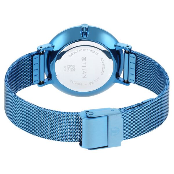 Titan Slimline Blue Dial Analog Stainless Steel Strap watch for Women - image number 5