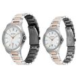 Titan Modern Bandhan Pair Analog with White Dial Dual Tone Rose Gold Stainless Steel Strap Watch for Couples - image number 2