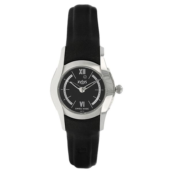 Xylys Swiss Analog Black Leather Strap and Black Dial Watch For Women - image number 0