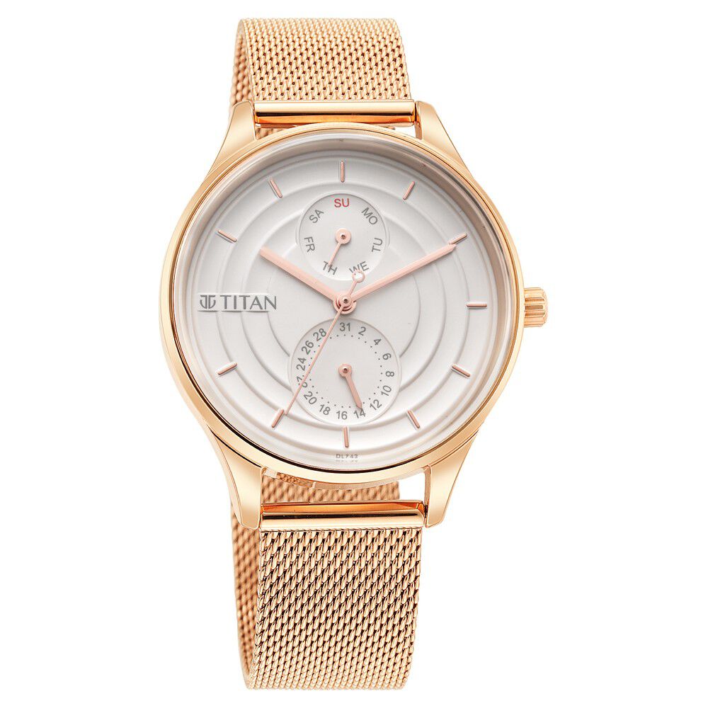 Titan Neo Workdays Silver Dial Quartz Multifunction Stainless Steel Strap watch for Women