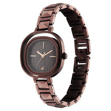 Fastrack Opulence Quartz Analog Brown Dial Metal Strap Watch for Girls