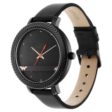 Fastrack Wonder Woman Quartz Analog Black Dial Leather Strap Watch for Girls
