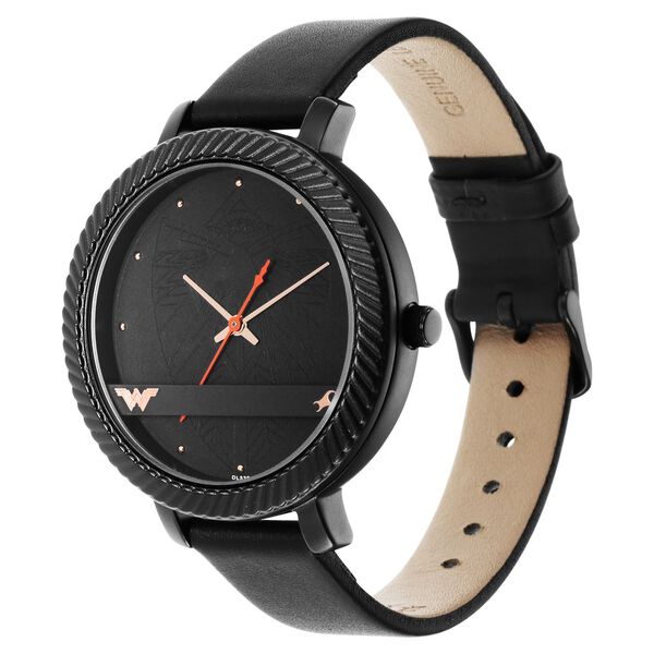 Fastrack Wonder Woman Quartz Analog Black Dial Leather Strap Watch for Girls - image number 3