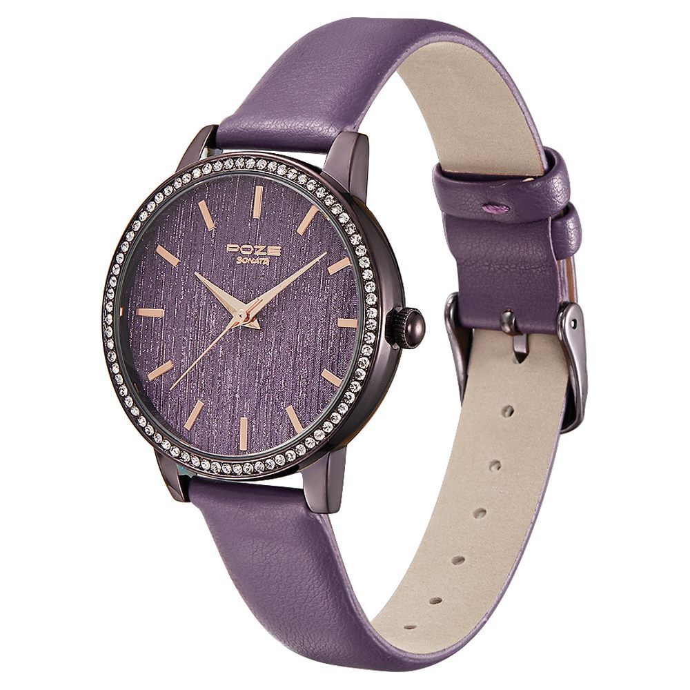 Buy Online Poze by Sonata Quartz Analog Purple Dial PU Leather
