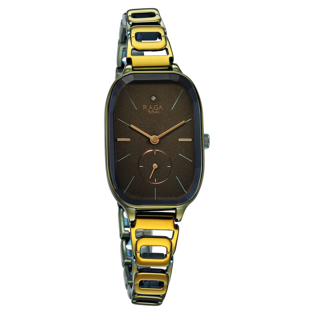 Titan watch green 2025 dial