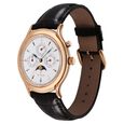 Titan 40 years Quartz Multifunction with Moon Phase White Dial Brown Leather Strap Watch For Men - image number 4