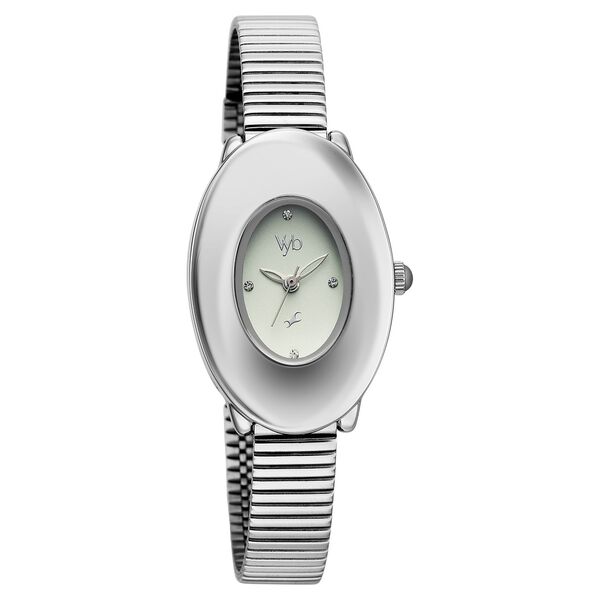 Vyb Runway By Fastrack Quartz Analog Green Dial Silver Stainless Steel Strap Watch For Girls - image number 1