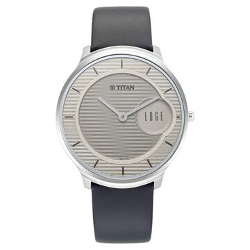 Titan Edge Slim Leather Strap Grey Dial Analog Watch for Men