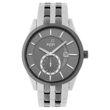 Xylys Quartz Analog with Date Grey Round Dial Two Toned Stainless Steel Strap Watch For Men