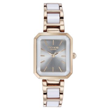 Sonata Poze Quartz Analog White Dial Two Toned Color Stainless Steel Strap Watch For Women