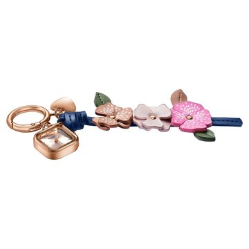 Key Chain Watch By Sonata Quartz Analog Rose Gold Dial Pink Leather Key Chain Strap Watch For Women