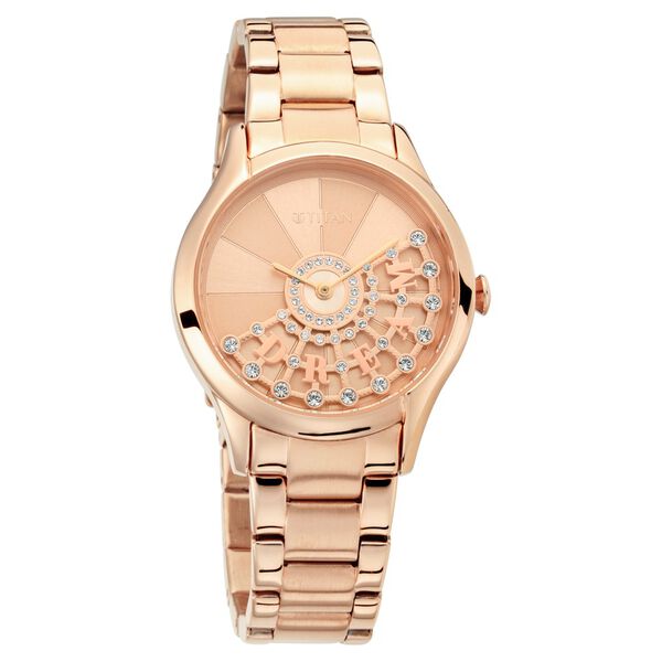 Buy Online Titan Self Expression Rose Gold Dial Women Watch With