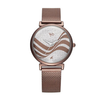 Fastrack Vyb Seeker Quartz Analog Silver Dial Stainless Steel Strap Watch for Girls