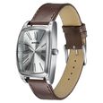 Sonata Ascent Silver Tonneau Watch with Leather Strap - image number 2