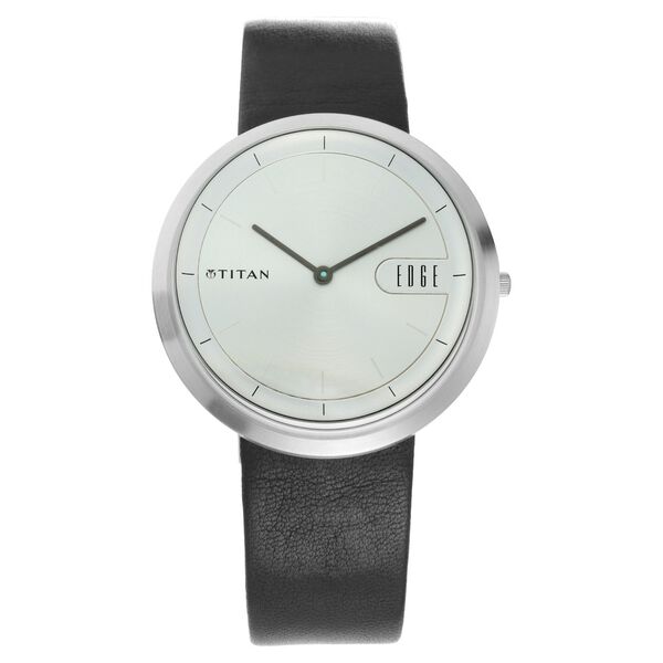 Titan Quartz Analog Silver Dial Leather Strap Watch for Men - image number 0