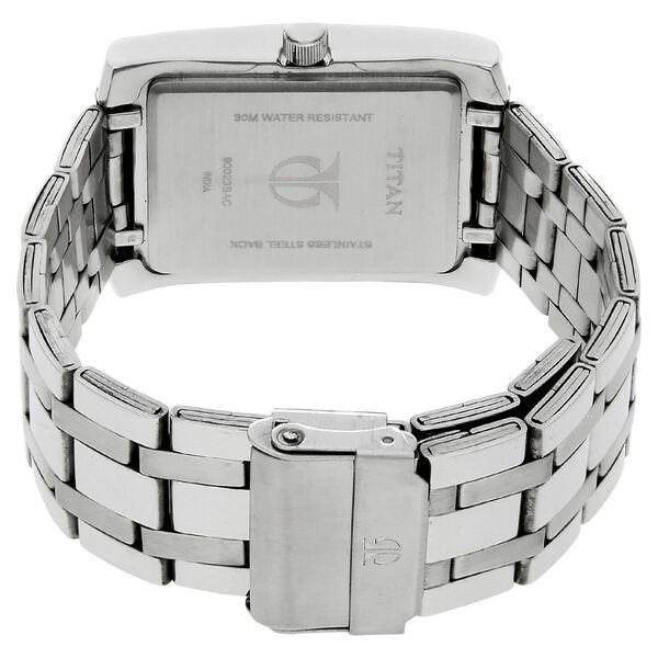 Titan Rectangle Black Dial Analog with Day and Date Stainless Steel Strap Watch for Men - image number 3