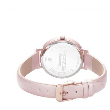 Poze by Sonata Quartz Analog White Dial PU Leather Strap Watch for Women