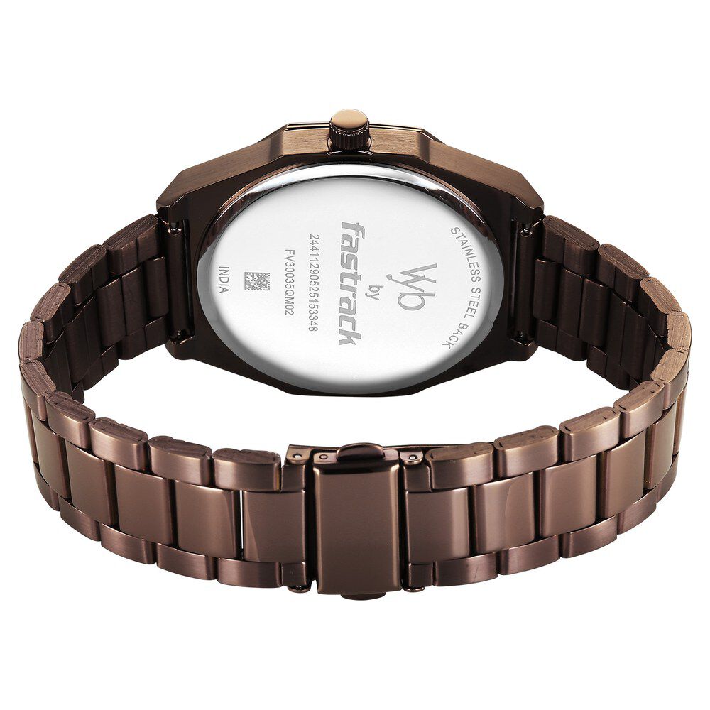 Buy Online Vyb Maverick By Fastrack Quartz Analog Brown Dial Brown