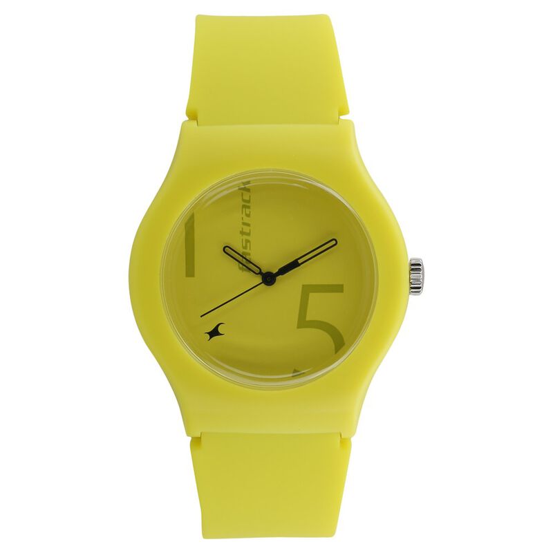 Fastrack Quartz Analog Yellow Dial Silicone Strap Watch for Unisex - image number 0