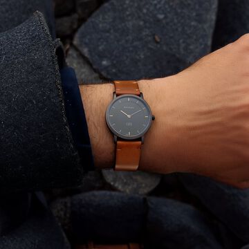 Titan Quartz Analog Black Dial Leather Strap Watch for Men