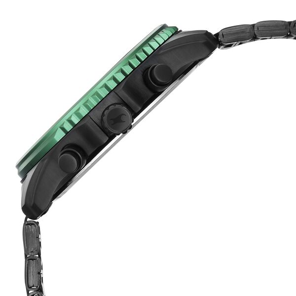 Fastrack Wild Quartz Chronograph Two Toned Dial Black Stainless Steel Strap Watch For Guys - image number 6