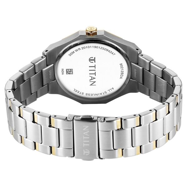 Titan Regalia Dodecagon Quartz Analog with Date Silver Dial Two Toned Stainless Steel Strap Watch For Men - image number 6